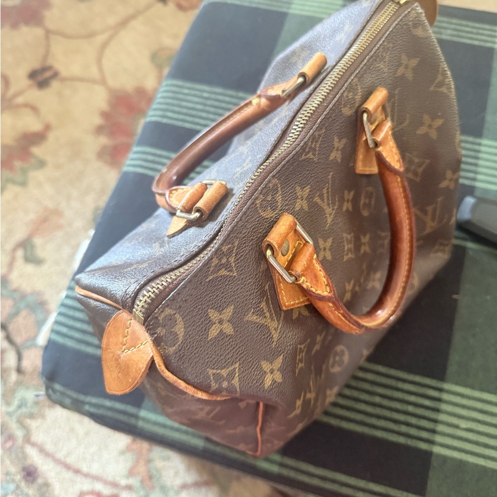 Brown Designer Monogram Handbag - Picture 4 of 5